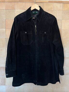 Ralph Lauren Zip-up Suede Shacket - Size S